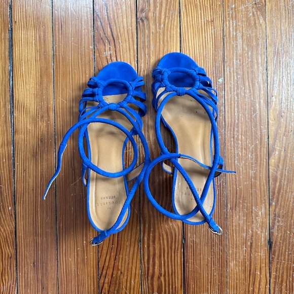 Sezane Gloria Blue Suede Sandals - Picture 3 of 7